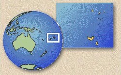 Location of Tonga on map of the world
